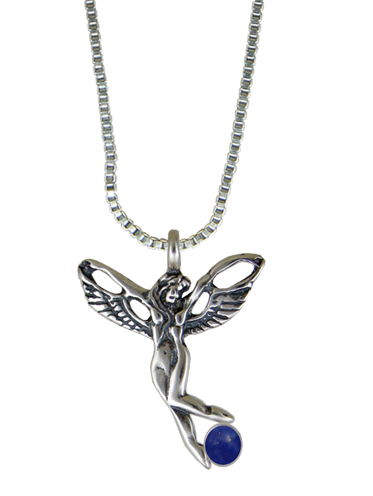 Sterling Silver Little Isis Pendant With Lapis Lazuli